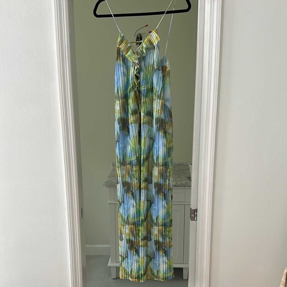 Blue and Green Maxi Dress
